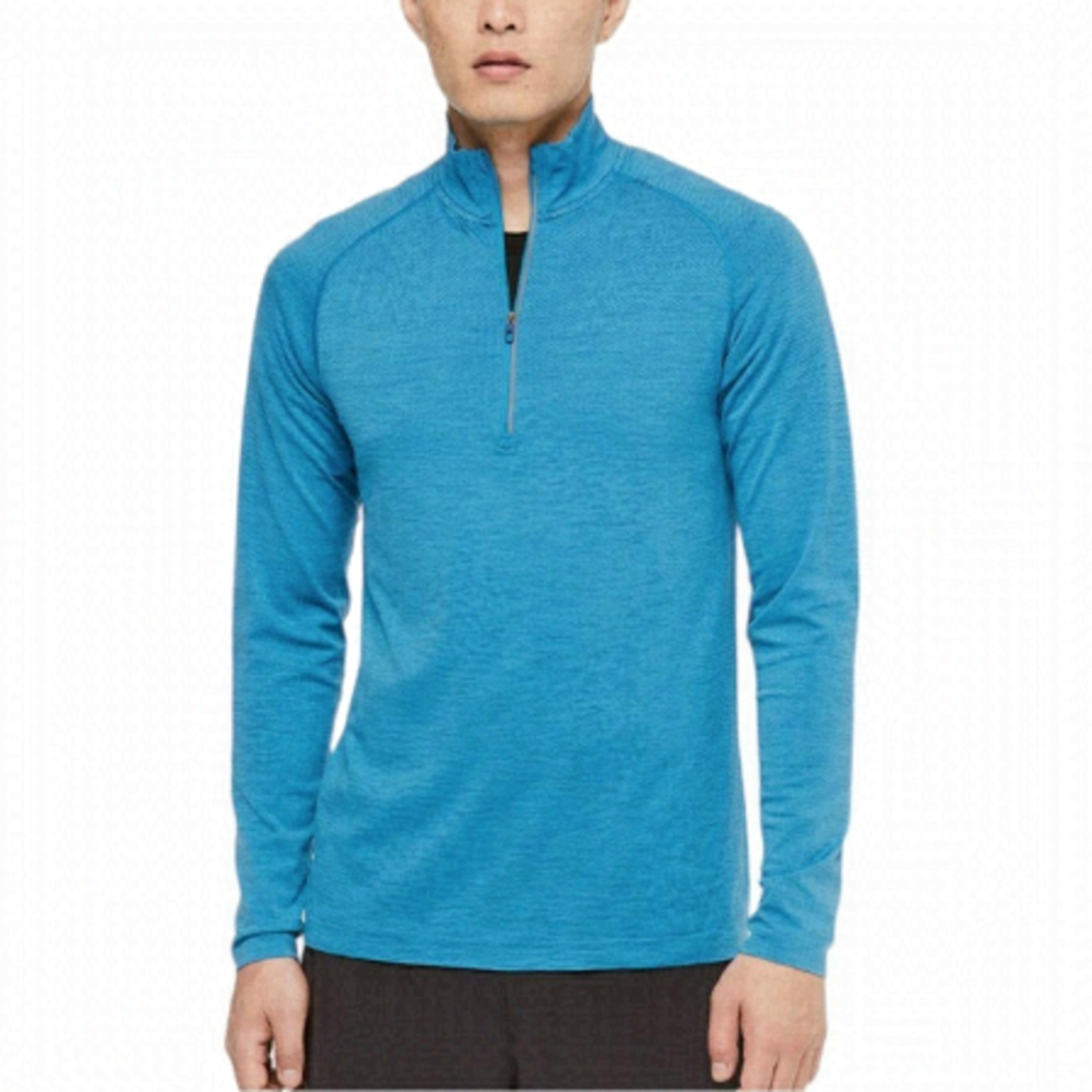 Lululemon Metal Vent Tech 1/2 Zip Mock Neck Training Dark Royal Blue XXL